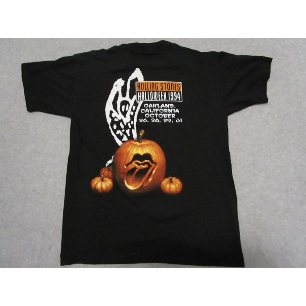 VTG Rolling Stones Shirt Mens L Black Halloweek Halloween Voodoo Lounge 1994 90s